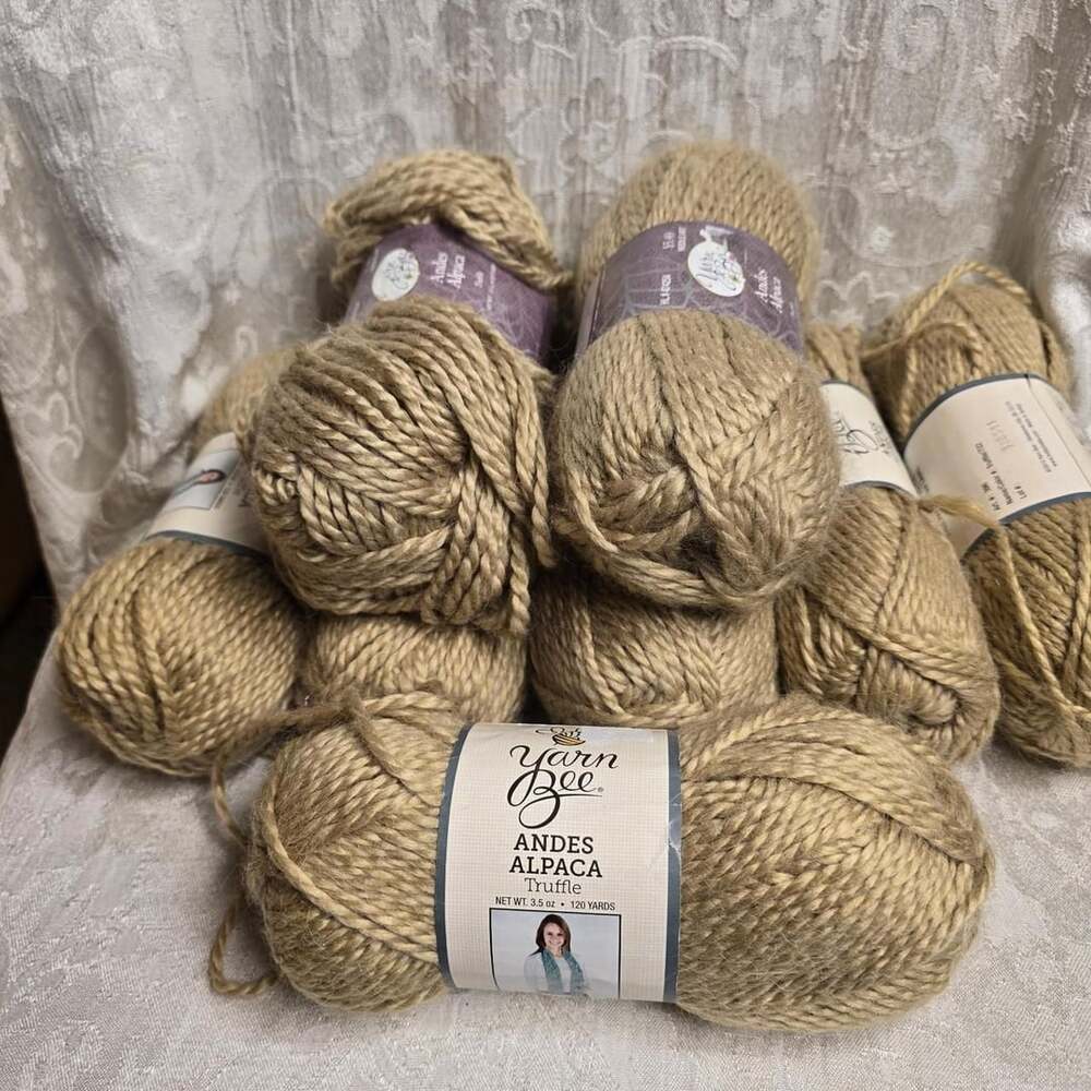 Yarn Bee Andes Alpaca Yarn Truffle Tan Brown 8 Skeins